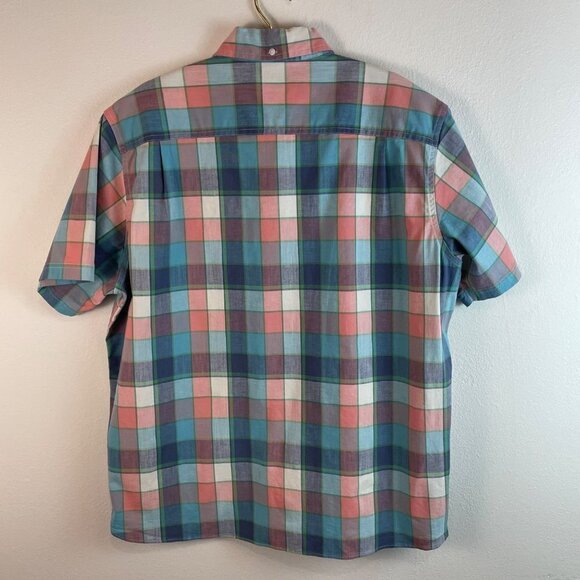 L.L. Bean Pastel Plaid Short Sleeve Shirt Size Large - Picture 8 of 9